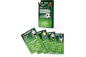 QUARTETT Fussball Spiel für Fußball Fans Geschenk Fußball Kartenspiel mit den TOP Mannschaften der ewigen Tabelle Fußball - Spielkarten Fussball als Reisespiel, Geschenk, Mitbringsel, Partyspiel