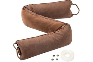 MAGZO Draft Excluder for Doors 93 cm, Under Door Draught Excluder Cushion with Hook & Loop Light Blocker, Brown