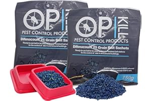 Opkill Professional Rat & Mouse Killer Poison Grain Twin Pack 300g Strongest Bait Available Fast acting Safe for Professional and Domestic use (2x 150g & X5 Trays)
