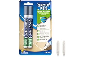RAINBOW CHALK MARKERS LTD Doppelpack (grau) Fugenstift – entworfen für die Wiederherstellung von Fliesenfugen in Bad und Küche