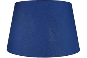 LOXTON LIGHTING Cotton Drum Shade – Navy Blue, 10 inch Easy Fit ES/BC Shade for Living Rooms, Bedrooms, hallways and Kitchens, Pendant Lampshades or Shades for Table Lampss