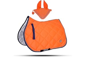 GALLOP SHOP Set completo di coprisella con velo da mosca abbinato (completo, F.Orange)