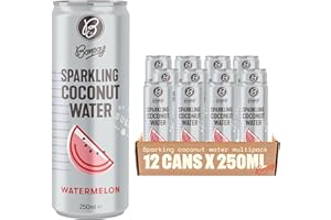 Bonsoy Sparkling Coconut Water with Watermelon 12 x 250ml Cans | Tropical, Naturally Sweet & Refreshing | No Added Sugar | Vegan, Gluten-Free & Low-Calorie Healthy Hydrating Drink