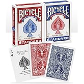 Bicycle Standart Endeks Oyun Kağıdı Destesi, Poker Boyu, 2 Deste, Kırmızı ve Mavi