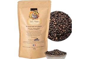 DECOUVREZ TASTY MALGASY PRODUITS OF MADAGASCAR Poivre de Madagascar 200g - Poivre Noir en Grain d'Exception pour Moulin a Poivre et Poivrier Electrique - Epices Cuisine Raffinées - Graine Spicy, Epicerie Fine et Epices du Monde - Epice Gourmet