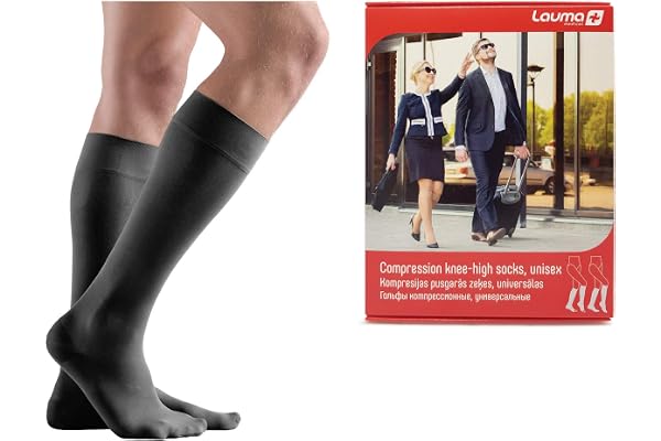Bas de compression médicaux mi-mollet à bout fermé – Classe II 23-32 mmHg – Bas de contention contre varices, gonflement & jambes fatiguées