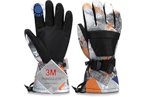Odtmger Guantes Esqui, Guantes de Nieve Los Más Calientes, Impermeables y Respirables para Clima Frío, Adecuados para Hombre y Mujer Igualmente, para Actividades al Aire Libre Entre Padres e Hijos