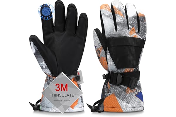 Odtmger Guantes Esqui, Guantes de Nieve Los Más Calientes, Impermeables y Respirables para Clima Frío, Adecuados para Hombre y Mujer Igualmente, para Actividades al Aire Libre Entre Padres e Hijos