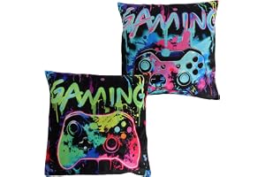 TLDBATICE 2 Stycken Spelörngott, Kuddar Gamer Örngott Neon Graffiti Design Gaming Dekoration För Soffa, Säng, Stol, Presentid
