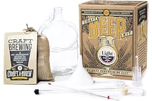 Craft A Brew - Light - Craft Lager - Kit de fabricación de cerveza - Haz tu propia cerveza artesanal - Equipo completo y suministros - Kit de inicio de elaboración casera - 1 galón