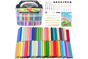 Argilla Polimerica Vindany – 46 Blocchi di Modellazione Colorata Argilla 1,28 KG/2.80 LB Forno Morbido Cuocere Argilla con Strumenti di Modellazione DIY Craft Clay Set per Bambini' Regalo