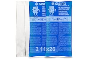 Gisinti Poche de Glace Réutilisables Effet Chaud Froid Poche de Gel Réutilisables pour Micro Onde & Congelateur + Pochette en tissu (2 grands pièces)