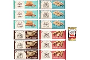 ‎ITALIAN GOURMET E.R. Tre Marie Ancora Uno Testpaket, Wafer Waffeln gefüllt mit Creme und Haselnuss, Stracciatella, Mandel und Gianduia 12x 140g + Italian gourmet polpa 400g