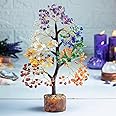 UA Homes Real & Original Stone Seven Chakra Crystal Tree showpiece for Good Luck, Money Tree, Handmade Money Bonsai Tree for Positive Energy, House Warming Gifts
