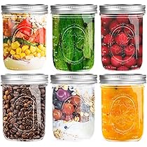 Einmachgläser Mit Metalldeckel – 6 Stück à 473 Ml, Luftdicht, Zum Einkochen, Vorbereiten Von Mahlzeiten & Aufbewahren