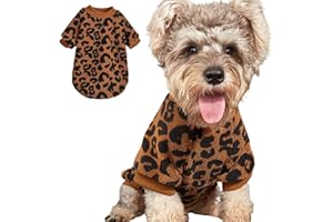 MEIAOBEST Maglione invernale in peluche caldo per cani, per il freddo, grazioso pigiama in flanella per cani di piccola taglia, XS (marrone leopardato)