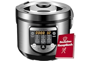 ‎STEINBORG 18in1 Multikocher Schongarer | 900 Watt | 5 Liter | Reiskocher | Dampfgarer | Speisewärmer | Sautierpfanne | Joghurtbereiter | Multi Kocher | Schnellkochtopf | Heißgarer | Garer