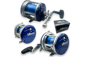 LIDSTERS FISHING SUPPLIES LFS 500 Multiplier Sea Fishing Reel, 20lb Blue Line, 1bb, Saltwater Trolling, New