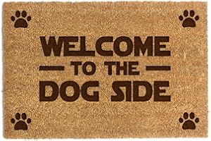 Happenings Wycieraczka z włókna kokosowego – Zabawna wycieraczka z napisem „Welcome To The Dog Side“ – Jako prezent – Wycieraczka do domu (40x60 cm)