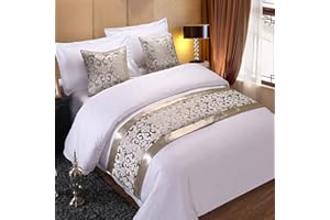 GZQIAWY Bedspreads Bed Runner Throw Bedding Single Queen King Bed Cover Towel Home Hotel Decorations Bed Towel Scarf silver flower 50 x 210cm (Bed Scarf Only)