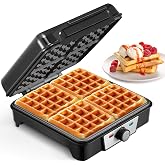 VINATO Waffle Maker, Waffle Maker, 4 Slice Square Waffle Maker, 1200W