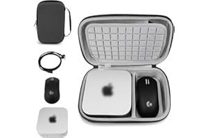 XINGFUDAO Custodia Rigida compatibile con Apple Mac Mini M4/M4 Pro 2024, Adatta per Mouse e Accessori, Impermeabile e Resistente All'abrasione, Nero