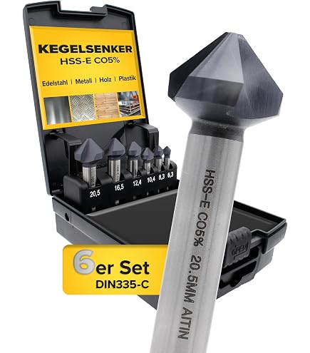 60° HSS Zentrierbohrer-Set, 6-tlg. – 1/1,5/2/2,5/3/5 Mm, Für Metall, Präzise Bohrungen
