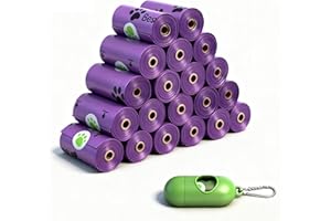 BESHULA Dog Poo Bags Rolls with Dispenser: Large and Leak Proof Poo Bag for Dogs, Poop Bag 14 Rolls (280 Counts) - 23 x 33cm Dog Waste Bags Sented (Purple)
