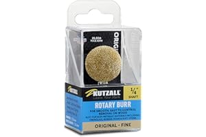 Kutzall Original Fresa a Sfera, Albero da 1⁄4", Grana Fine - Accessorio Falegnameria per Attrezzi Bosch, DeWalt, Milwaukee. Rivestimento Abrasivo in Carburo di Tungsteno, (25.4mm) Diametro Testa, S-1G