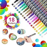 18 Farbige Acrylstifte für Steine, Steine Bemalen, Permanent Marker Stifte Acrylstifte für Leinwand wasserfester stift…