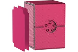 MIXPOET Scatola Porta Carte per MTG Carte, Magnetica Deck Box con 2 Divisori, Con Capacità di 110 TCG Carte, Ideale per le Carte Collezionabili - Rosa