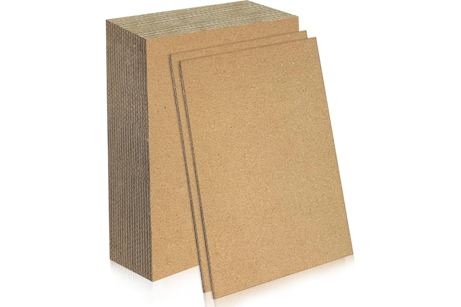 20 Pack A3 Corrugated Cardboard Sheets, Thick Cardboard Craft Paper, Large Corrugated Kraft Card Board for DIY Crafts, Arts, Painting, Modeling, Packaging