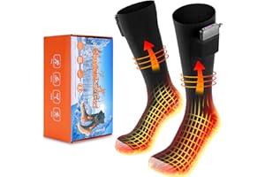 YELUFT Electric Heated Socks Rechargeable Battery - Rechargeable 5V 5000mah Battery Heated Socks for Men and Women, Full Sole Heating Electric Socks for Cycling, Skiing, Skating, Hiking