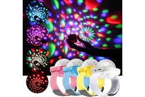 COMEHOME 4Pack Mini Disco Ball Disco Lights for Kids, Disco Ball Watch Rechargeable Kids Night Light Usb Star Light Projector Torch Light for Kids, Portable Wrist Disco Ball Light Battery Operated for Girls
