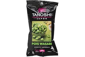 TANOSHI - Pois Wasabi - Apéritif Japonais - Goût Piquant - Sans Glutamate Ajouté - Paquet de 100 g