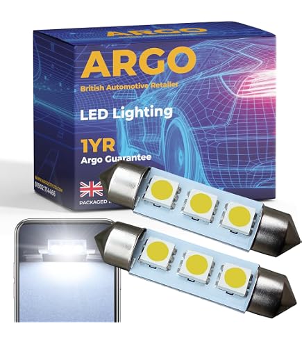 Pack De 6 Ampoules LED Xnourney 578 - 42mm Festoon Ultra Lumineuses Pour Intérieur Auto - 12V