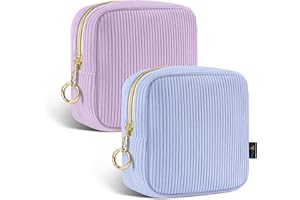 PLAYEXEN 2 Pezzi Porta Assorbenti Da Borsa,Sacchetti per Assorbenti Igienici per Mestruazioni con Cerniera, Borsa Porta Assorbenti Igienici Portatile Per Donne Ragazze Sacch, Regali per Ragazze(Blu e Viola)