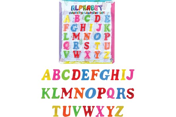 CE Toys Lot de 26 mini aimants en forme de lettres de l'alphabet pour frigo Multicolore