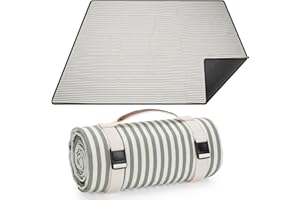 TwentyNext Picnic Blanket Extra Large 57.1"x78.7" Waterproof & Sandproof Beach Picnic Mat,Machine Washable Folding Camping Rug with Carry Strap for Park,Outdoor Concerts,Hiking,Travel (Grayish green