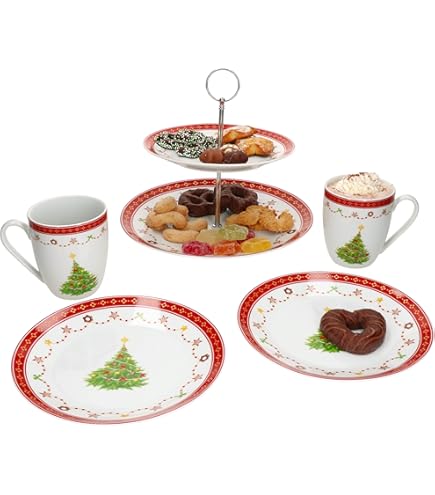 Excelsa Mandala Etno Service de vaisselle 18 pièces, porcelaine, multicolore