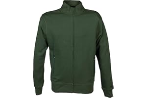 Niscioma Felpa da Lavoro Uomo Zip Intera - Felpe Senza Cappuccio Tinta Unita Stampabili, Maglia Tuta Non Felpata Misto Cotone, Collo a Lupetto Zip Corta, Modello Geo