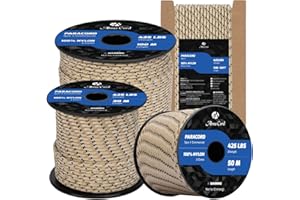 Abma Cord Paracord 3mm 100% Nylon Corda 30m Tipo II Corda da Paracadute a 3 Fili - Max. 192 kg - Desert Camo