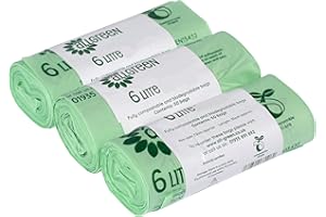 6 Litre x 150 All-Green Compostable Kitchen Caddy Liners - Food Waste Bin Liners - EN 13432-6L Bags
