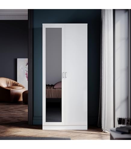 byLIVING Ben 01 hoge garderobekast, spiegel, haken, garderobestang