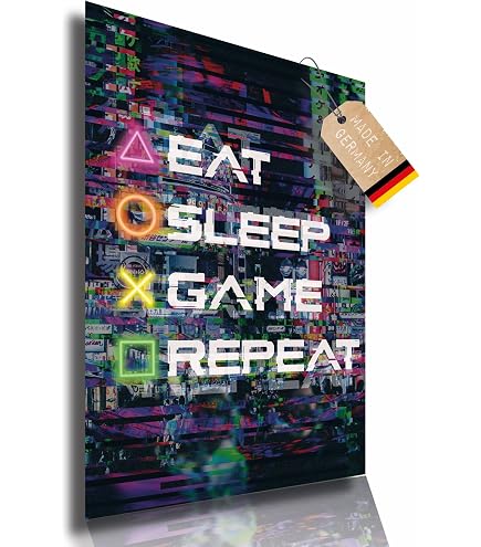 Poster Néon Chat Cyberpunk 'What Doesn't Kill Me Gives Me XP' - Décoration Chambre Adolescent 30x40cm