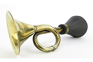 CLEVER-DEKO Bocina de mano pequeña de latón pulido, estilo antiguo