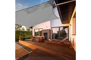 HAIKUS Voile d'ombrage Imperméable Carré 4x4m, Toile Ombrage PES Résistant à l'Eau, Filet dombrage 4m Résistant 98% Protection Rayons UV pour Patio Jardin Terrasse Camping Extérieur, Gris Graphite 4x4