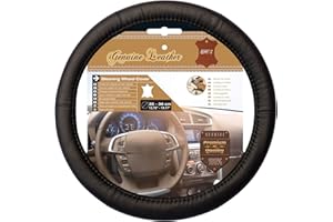 SUMEX Car Plus 2505047 Skórzane Etui na Kierownicę, Akcesoria do Samochodu, Czarne, Rozmiar S