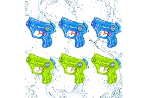 QUANQUER Water Guns for Kids Squirt Guns - 6 Pack Mini Water Blaster Soaker with Trigger for Boys Girls Summer Outdoor Swimming Pool Water Fighting