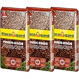 Floragard Mulch Pinienrinde 2-8 mm 3x20 L • superfein • dekorativer Bodenbelag • unterdrückt Unkrautwuchs • naturbelassen • f